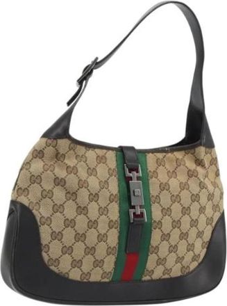 Gucci Pre-owned GG Canvas Shoulder Bag - Dames - Vintage Schoudertas - Bruin - ONE Size - Leer - Vintage