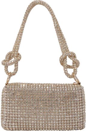 Berness Rhinestone Rectangular Shoulder Bag in Gold at Nordstrom Rack
