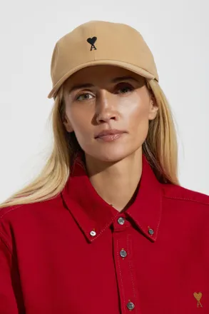 Ami Cap With Logo, Unisex, Beige