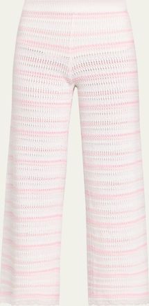 LoveShackFancy Clarabeth Striped Crochet Pants
