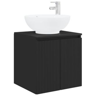 vidaXL Vanidad Con Lavabo De Pared Negro 49,5 X 44,5 X 65 Cm Vidaxl