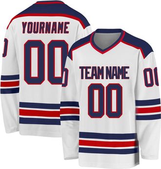 Generic Custom Ice Hockey Jersey Long Sleeves Personalized Name Number Hockey Practice Jersey Shirt for Sport Fans Men Women Youth