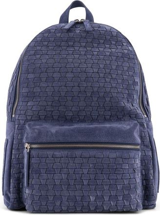 Orciani Suede Backpack With Woven Pattern
