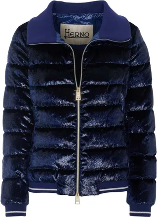 Herno Gewatteerd jack - Dames - Jassen - Blauw - Maat: 3XS Zijde