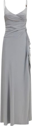 Versace Grey V Neck Maxi Dress