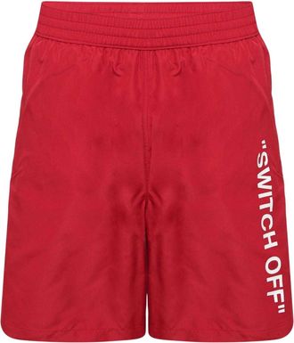 Off-white Off White Zwemshort voor heren met grafische print en een relaxte pasvorm (Rood, Wit)