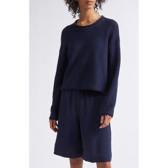 Leset Mae Crewneck Cotton Blend Sweater in Midnight at Nordstrom, Size X-Large