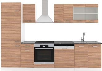 Vicco Mueble De Cocina R-line, Sonoma/blanco, 300 Cm, Et Antracita