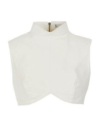 8 by YOOX LEATHER MOCK NECK CROPPED TOP