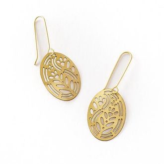 Matr Boomie Adhya Cutout Oval Drop Hook Earrings in Bronze at Nordstrom