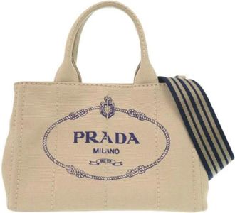 Prada Pre-owned Tote Bags, female, Beige, Size: ONE SIZE Pre-owned Vintage Tote Bag
