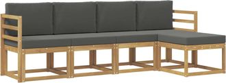 vidaXL Conjunto De Sof&aacute;s De Exterior 5 Uds. Blanco Y Antracita Vidaxl