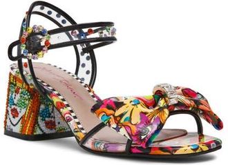 Betsey Johnson Ardell Crystal Embellished Ankle Strap Sandal in Bright Multi at Nordstrom, Size 7.5