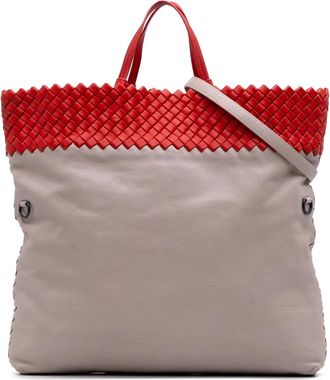 Bottega Veneta 2012-2025 Intrecciato Trimmed Bicolor Nappa satchel - Grey
