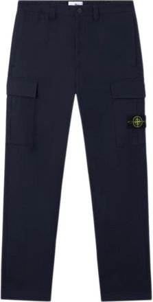 Stone Island Blauwe Cargo Broek Losse Pasvorm - Heren - Straight fit broeken - Blauw - W30 - Katoen - Broeken