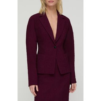 Lafayette 148 New York Matelass&eacute; Jacquard Pintuck Back Jacket in Violet Ash at Nordstrom Rack, Size Small
