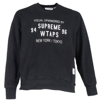 SUPREME x WTAPS Crewneck Sweatshirt in Black Cotton