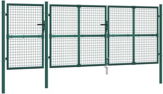 vidaXL Vidaxl - Cancello da Giardino in Rete Verde 400x175 cm Acciaio Zincato