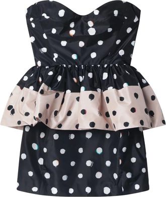 Fendi Falena Dots Jurk - Dames - Jurken - Zwart - Maat: 2XS Zijde