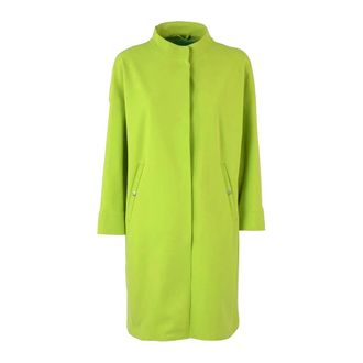 Herno Single-Breasted Coats, female, Green, Size: XL Concealed-Fastening Coat