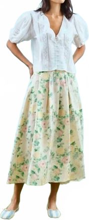 Hunter Bell Alexis Midi Skirt In Garden Rose Peony