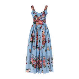 Dolce & Gabbana Maxi Dresses, female, Multicolor, Size: S Flower bouquet-print dress