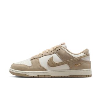 Nike Womens Dunk Low Suede Shoes in White | IO4244-101