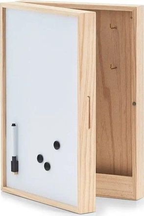 ZELLER Armario De Llaves Magn&eacute;tico Blanco Madera 30x8x42 Cm