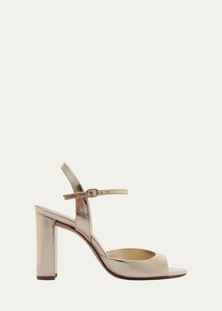 Alexandre Birman 90mm Amy Metallic Leather Ankle-Strap Sandals