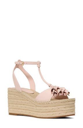 Kate Spade New York ankle strap espadrille platform wedge sandal in Morning Beach at Nordstrom, Size 9.5