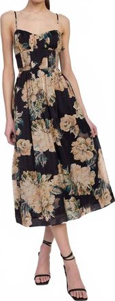 En Saison Peregrine Midi Dress In Black Apricot