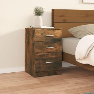 vidaXL Vidaxl - Mesita De Noche Madera Contrachapada Roble Ahumado 40x40x63 Cm