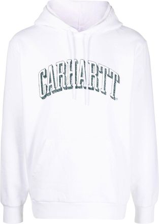 Carhartt Work in Progress logo print drawstring hoodie - men - Cotton - S - White