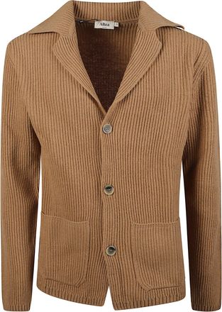 Altea Classic Collar Ribbed Virgin Wool Cardigan