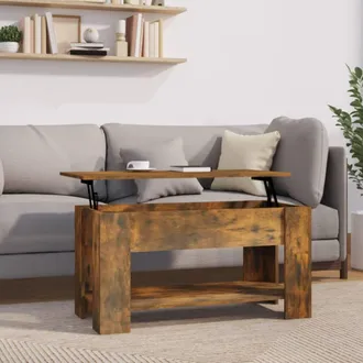 vidaXL Vidaxl - Mesa De Centro Madera De Ingenier&iacute;a Roble Ahumado 101x49x52 Cm