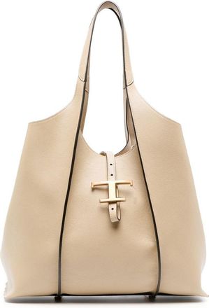 Tod's medium leather tote bag - women - Calf Leather - OS - Neutrals