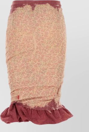 Diesel floral-print ruffled fitted skirt