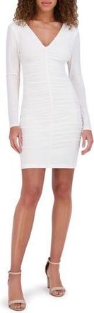 Siena My Balconia Long Sleeve Jersey Knit Minidress in White at Nordstrom Rack, Size 14