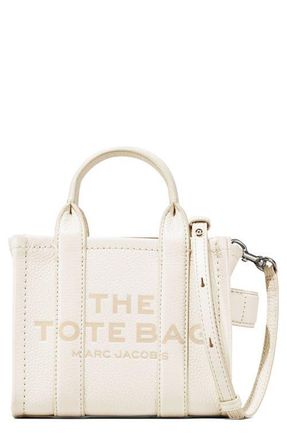 Marc Jacobs The Leather Crossbody Tote Bag in Cotton/silver at Nordstrom