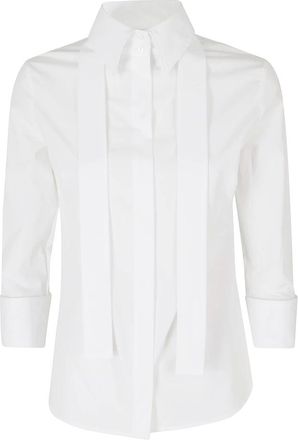 Elisabetta Franchi Overhemden, Dames, Wit, S, Shirt met strikken