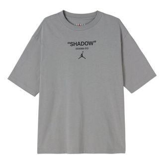 Nike Jordan Air Jordan Solid Color Logo Alphabet Round Neck Short Sleeve Gray DV9727-062