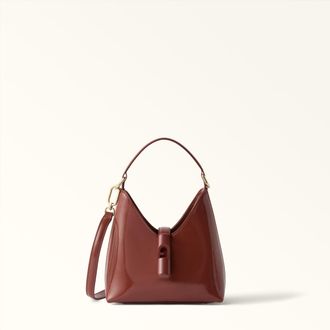 Furla Iride Mini Bag M Marsala Red Varnished Ares Textured Leather Woman