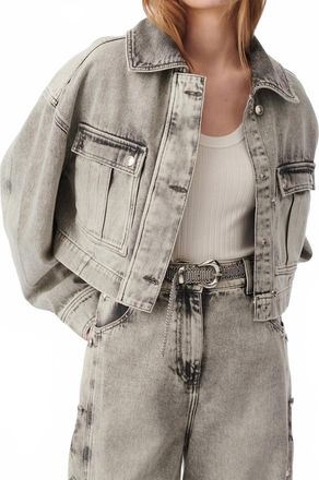 Iro Alessio Denim Jacket In Mixed Grey