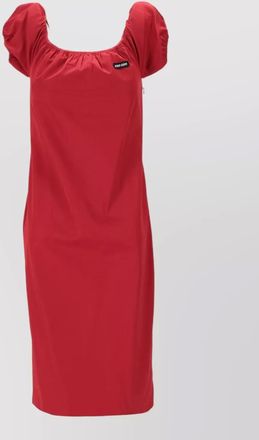 Miu Miu poplin dress puff sleeves square neckline