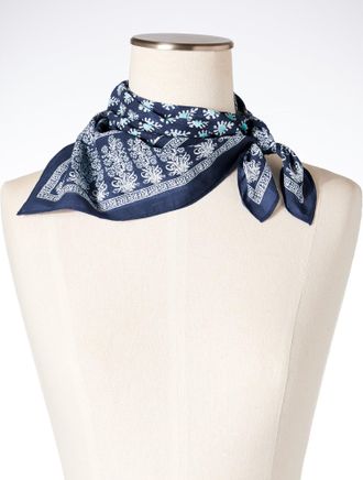 Talbots Woodblock Medallion Neckerchief - Ink - 001 Talbots