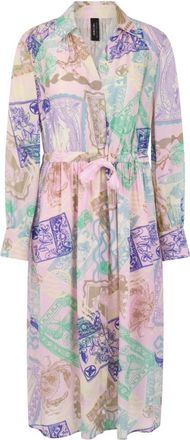 Marc Cain Midi jurk met stempelprint - Dames - Jurken - Veelkleurig - Maat: M Zijde