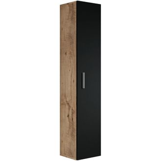 Badplaats Columna De Ba&ntilde;o Pluto 30 X 30 X 150 Cm - Roble Casta&ntilde;o Con Negro