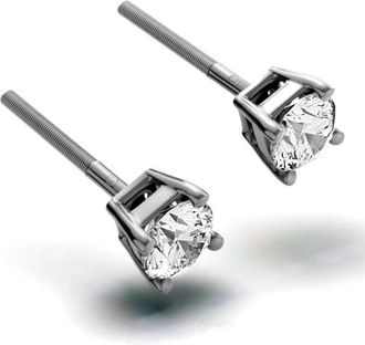 The Diamond Store Diamond Earrings 0.66CT Studs H/SI Quality in 18K White Gold - 4.5mm
