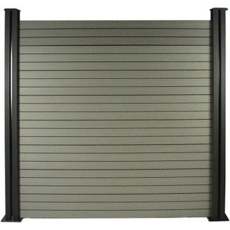 Habitat et Jardin Kit di recinzione in composito da 1,6 m - Kit di montaggio gratuito - Grigio