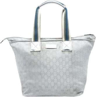 Gucci Pre-owned Canvas Tote - Dames - Vintage Shopper - Grijs - ONE Size - Vintage